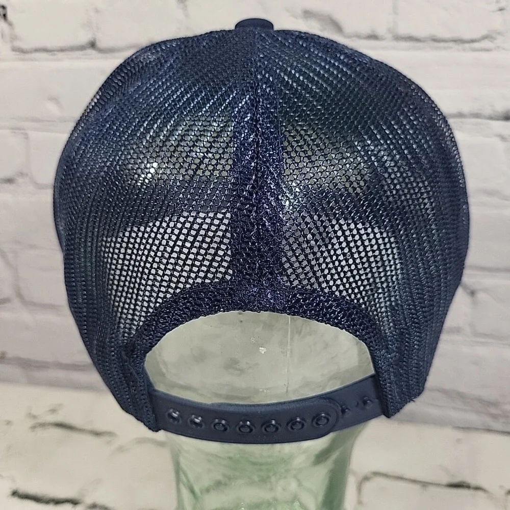 Vintage‎ Trucker Hat Elks Club Lodge 2411 Mens Navy Blue Rope Mesh Snapback Cap